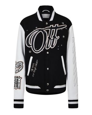 OFF WHITE Star Varsity Jacket - Black