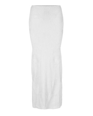 OFF WHITE Vortix Embroidered Knitted Maxi Skirt