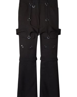 OFF WHITE WOMENS CARGO ZIP PANT Size: 42, colour: BLACK