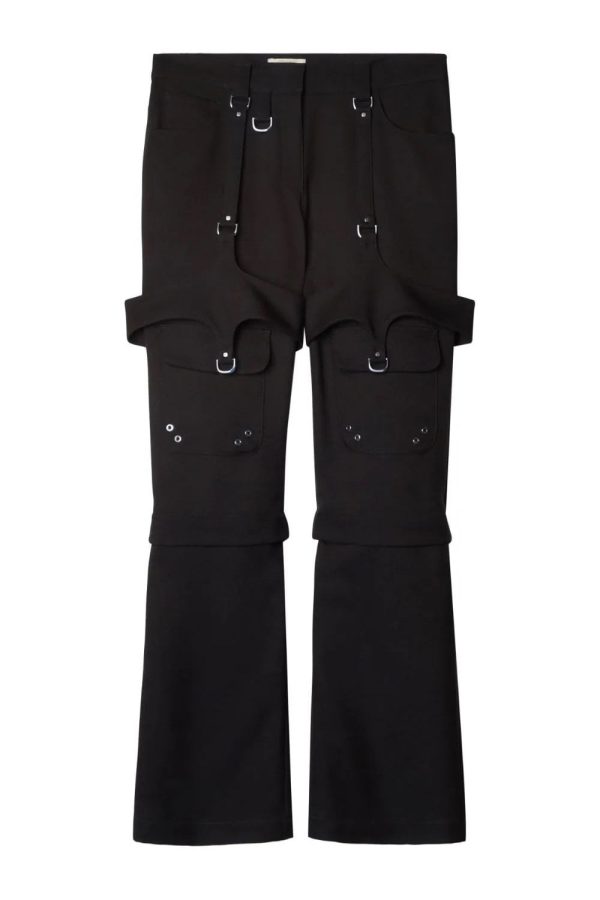 OFF WHITE WOMENS CARGO ZIP PANT Size: 42, colour: BLACK