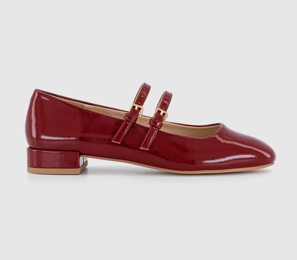 OFFICE Womens Frances Two Strap Mary Janes Red Patent, 3