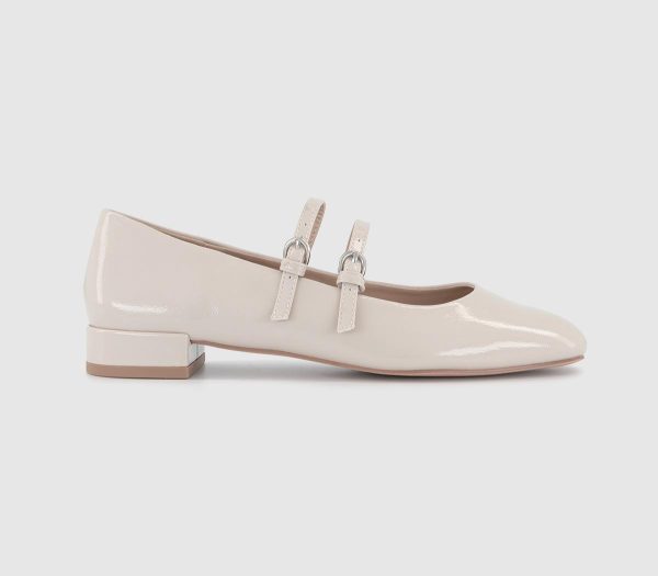 OFFICE Womens Frenchkiss Patent Two Strap Mary Janes Off White, 4