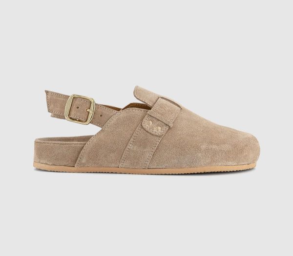 OFFICE Womens Fresco Slingback Clogs Taupe Suede Natural, 3