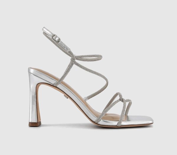 OFFICE Womens Hero Strappy Heeled Sandals Silver Embellished Multi, 3