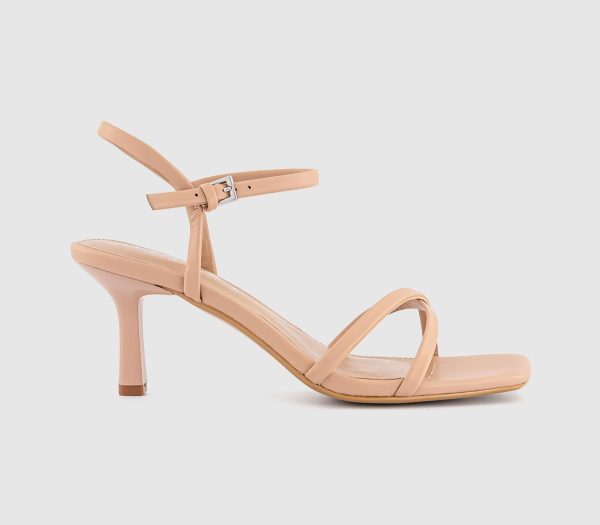 OFFICE Womens Micky Cross Over Skinny Strap Heeled Sandals Beige Natural, 3