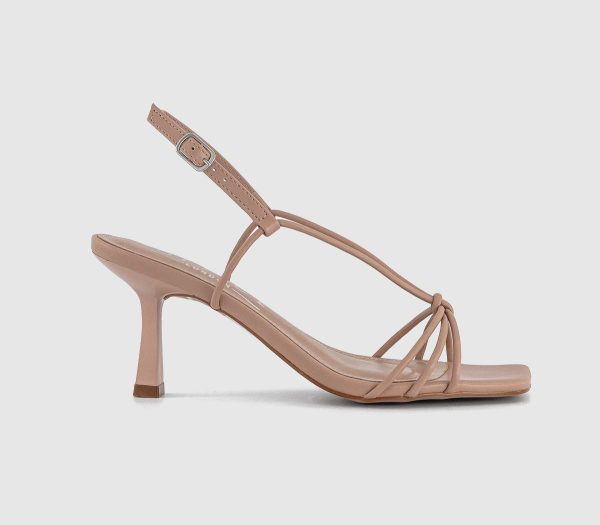 OFFICE Womens Mischa Knotted Slingback Heeled Sandals Blush Natural, 3