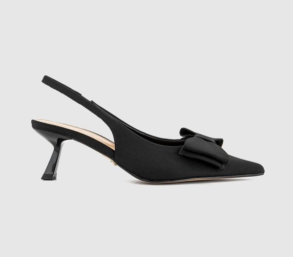 OFFICE Womens Molly Bow Detail Slingback Kitten Heels Black, 3