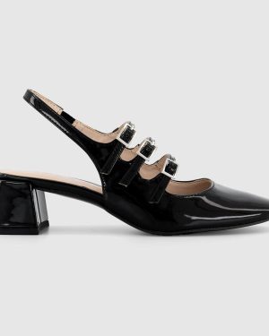 OFFICE Womens Mylah Triple Strap Sling Back Mary Janes Black, 4