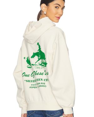 ONE OF THESE DAYS x FWRD Silver Queen Hoody in White. Size M.