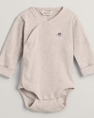 Oat Marl Shield Rib Wrap Bodysuit