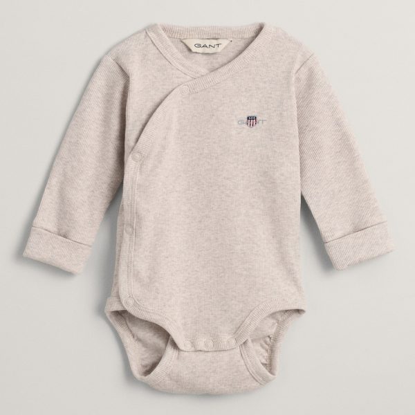 Oat Marl Shield Rib Wrap Bodysuit