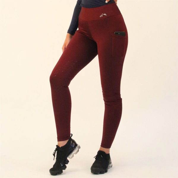 (Olive Green, Small) Gallop Equestrian High Waist Pocket Tights
