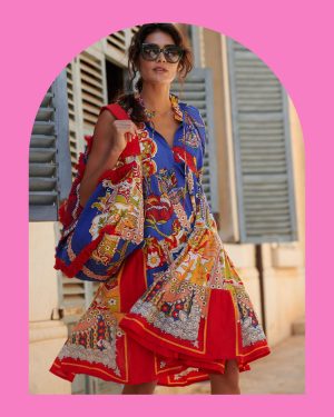 One Hundred Stars Rio Floral Swing Dress Blue
