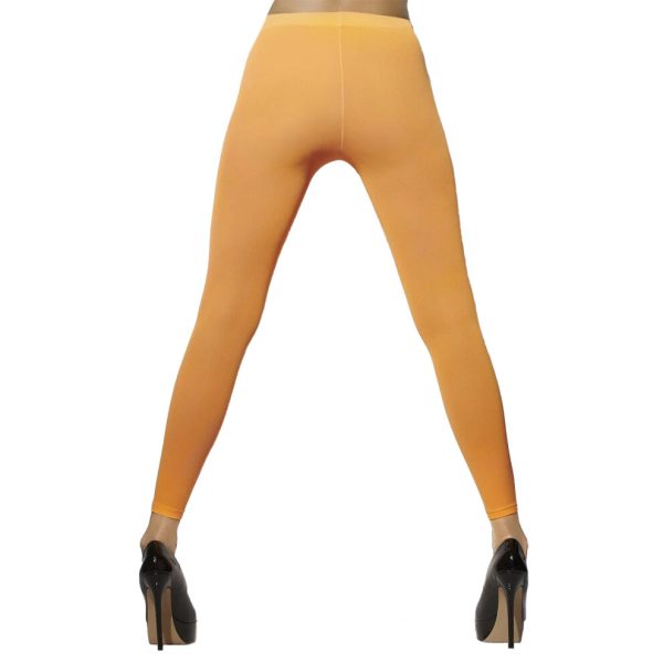 (One Size, Neon Orange) Smiffys Womens/Ladies 80s Party Opaque Footless Tights