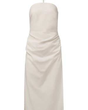 Onia - Air Linen Ruched Halter Dress - White - US 12 - Moda Operandi