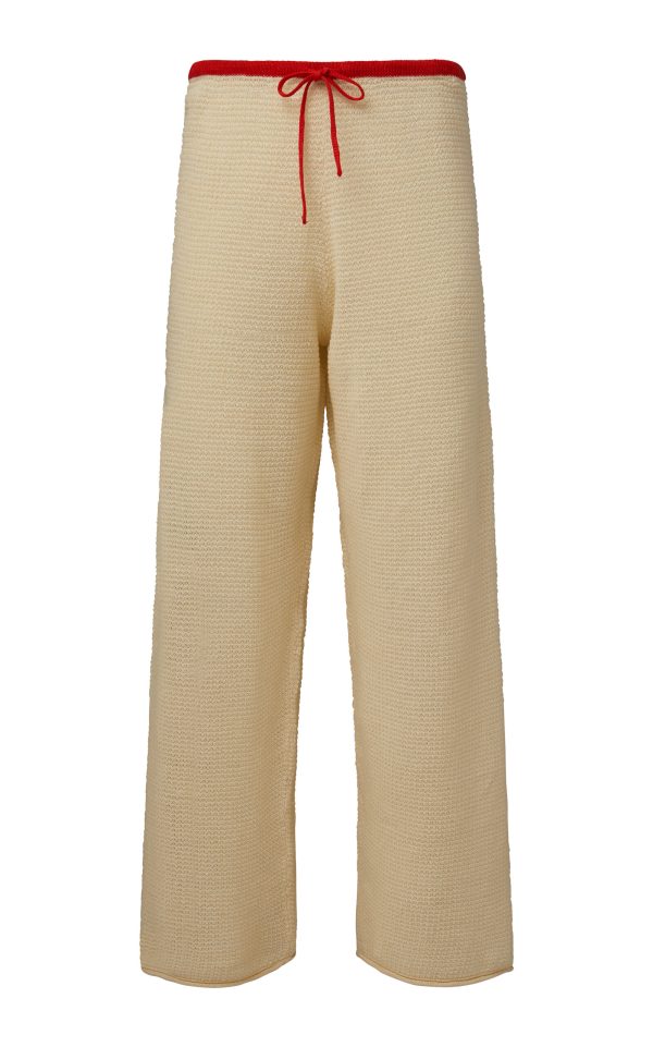 Onia - Knit Linen Wide-Leg Pants - Neutral - M - Moda Operandi