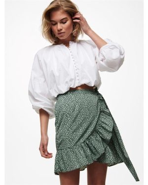 Only Print Wrap Skirt - Green