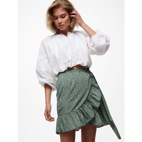 Only Print Wrap Skirt - Green