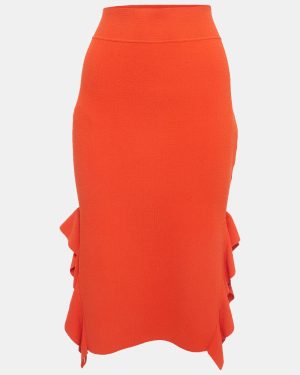Opening Ceremony Orange Knits Side Flounce Pencil Skirts