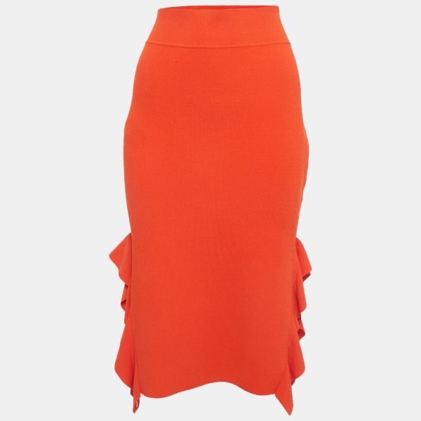 Opening Ceremony Orange Knits Side Flounce Pencil Skirts