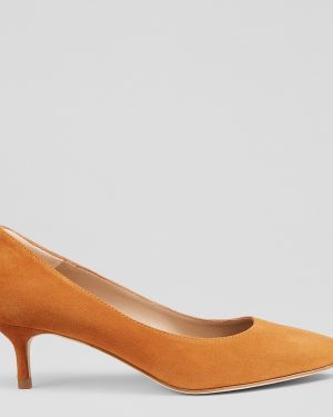 Orange Audrey Suede Kitten Heel Courts