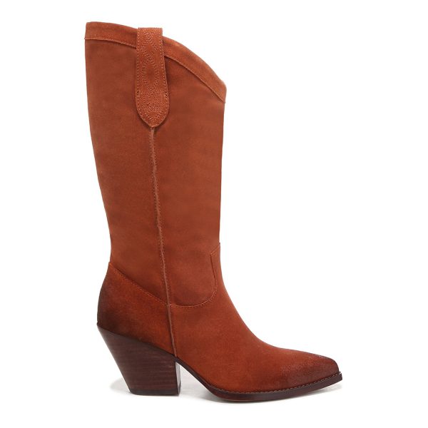 Orange Western Heeled Long Boots