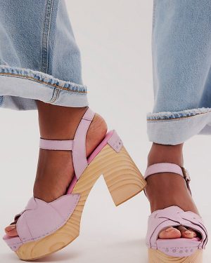 Orion Woven Clogs by Free People in Thistle Pink, Size: EU 39
