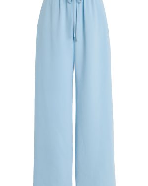 Oscar de la Renta - Relaxed Wool-Cashmere Wide-Leg Pants - Light Blue - US 0 - Only At Moda Operandi