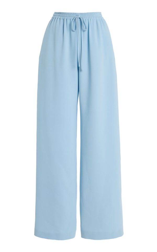 Oscar de la Renta - Relaxed Wool-Cashmere Wide-Leg Pants - Light Blue - US 0 - Only At Moda Operandi