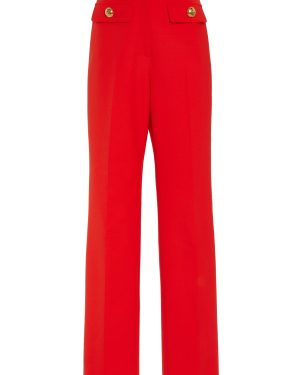 Oscar de la Renta - Stretch-Wool Straight-Leg Pants - Red - US 0 - Moda Operandi