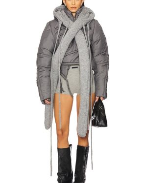 Ottolinger Deconstructed Cropped Puffer Jacket in Grey. Size M, XL, XS.