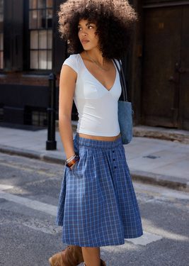 Out From Under Je T'aime Cap Sleeve Top - Blue XS at Urban Outfitters