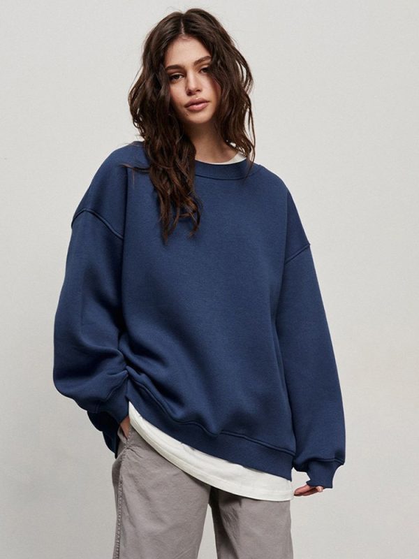 Oversized Crewneck Sweatshirt Spring Casual Tops For Women 2025