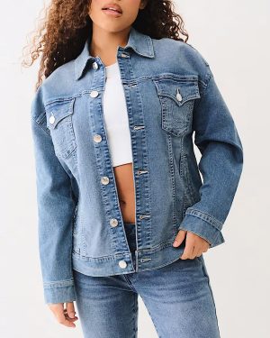 Oversized Glitter Denim Jacket
