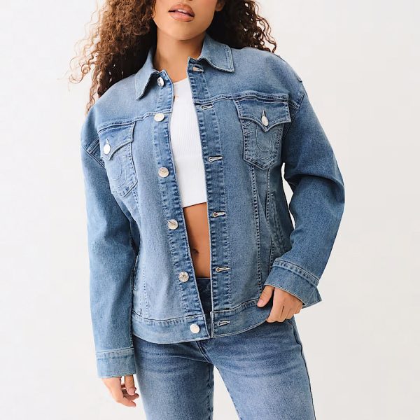 Oversized Glitter Denim Jacket