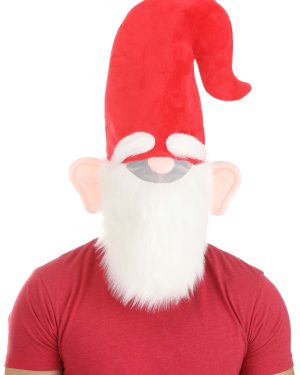 Oversized Red Gnome Hat with White Beard