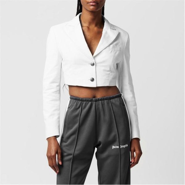 PALM ANGELS Cropped Blazer - White