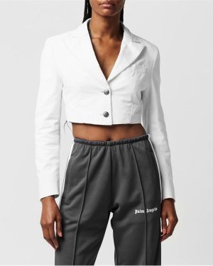 PALM ANGELS Cropped Blazer - White