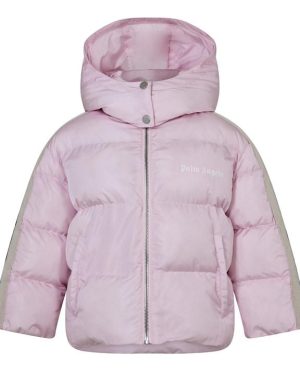 PALM ANGELS Logo Puffer Jacket Juniors - Pink