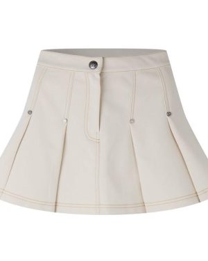 PALM ANGELS Pleated Mini Skirts - White