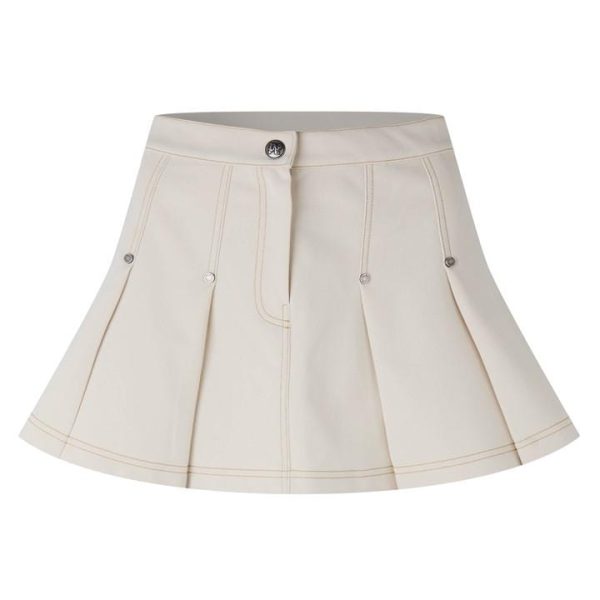 PALM ANGELS Pleated Mini Skirts - White