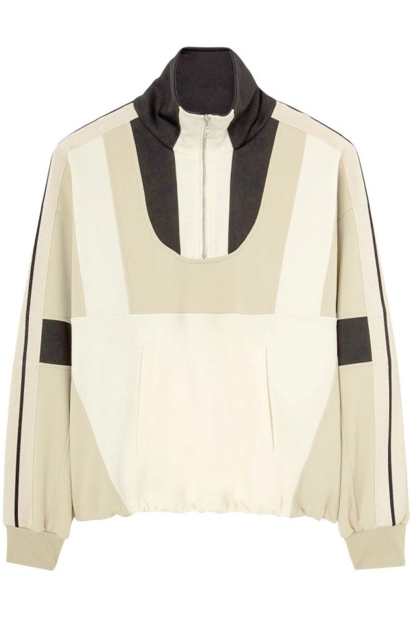 PALM ANGELS WOMENS CUT ANORAK TRACK TOP Size: M, colour: BUTT