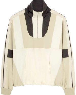 PALM ANGELS WOMENS CUT ANORAK TRACK TOP Size: M, colour: BUTT