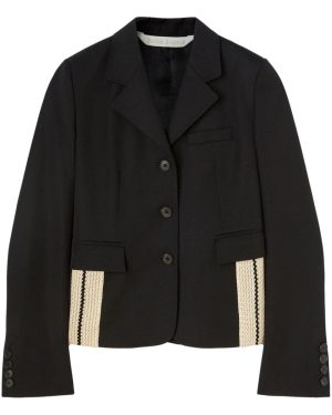 PALM ANGELS WOMENS FITTED TRACK BLAZER Size: 42, colour: BLACK
