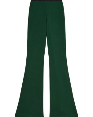 PALM ANGELS WOMENS LOGO FLARE JOGGERS Size: L, colour: GREEN
