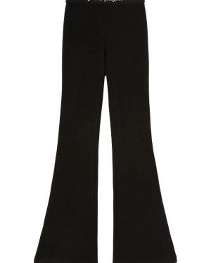 PALM ANGELS WOMENS LOGO FLARE JOGGERS Size: M, colour: BLACK