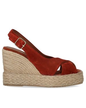 PALOMITAS LUCILE RED WEDGE ESPADRILLE SANDAL