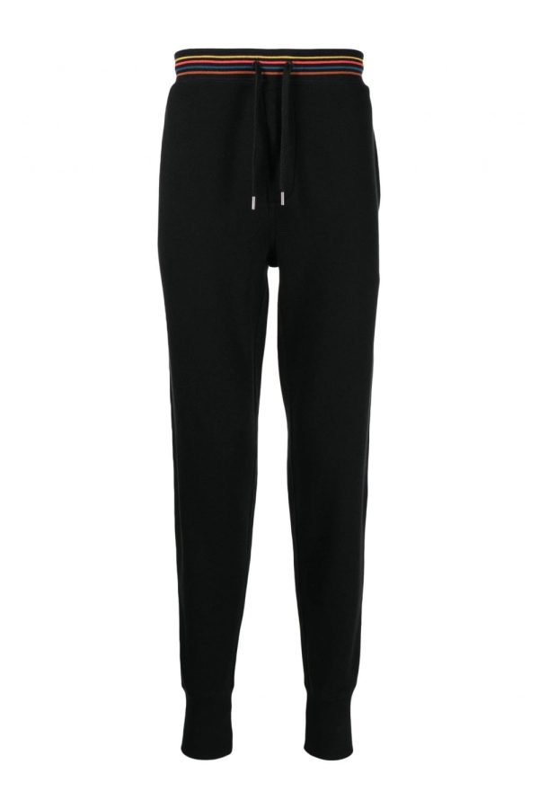PAUL SMITH ARTIST STRIPE CUFFED JOGGERS Size: XL, colour: BLACK