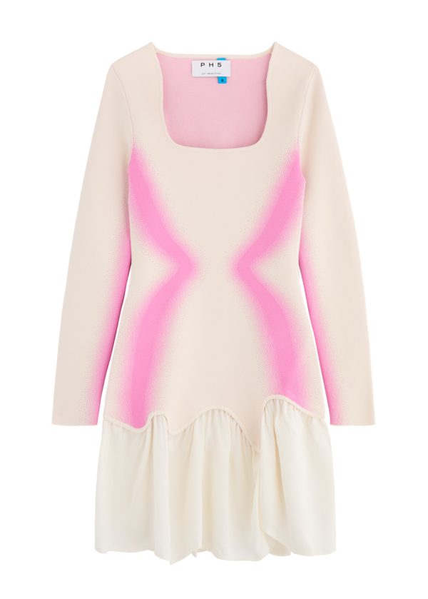 PH5 Bella Intarsia Knitted Mini Dress - Pink - S (UK8-10 / S)