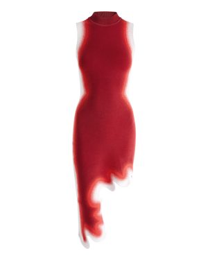 PH5 Brooklyn Asymmetric Knitted Dress - Red - M (UK12 / M)